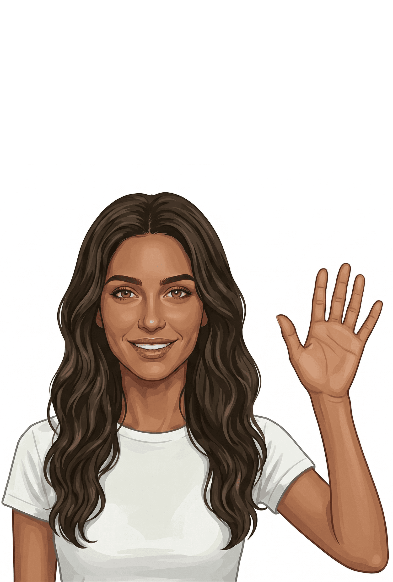 Noa, Hebrew AI tutor, waving